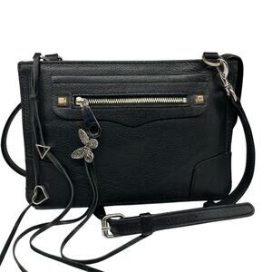 Rebecca Minkoff Regan Black Leather Crossbody | Bag Charm & Restored | Y2K Icon